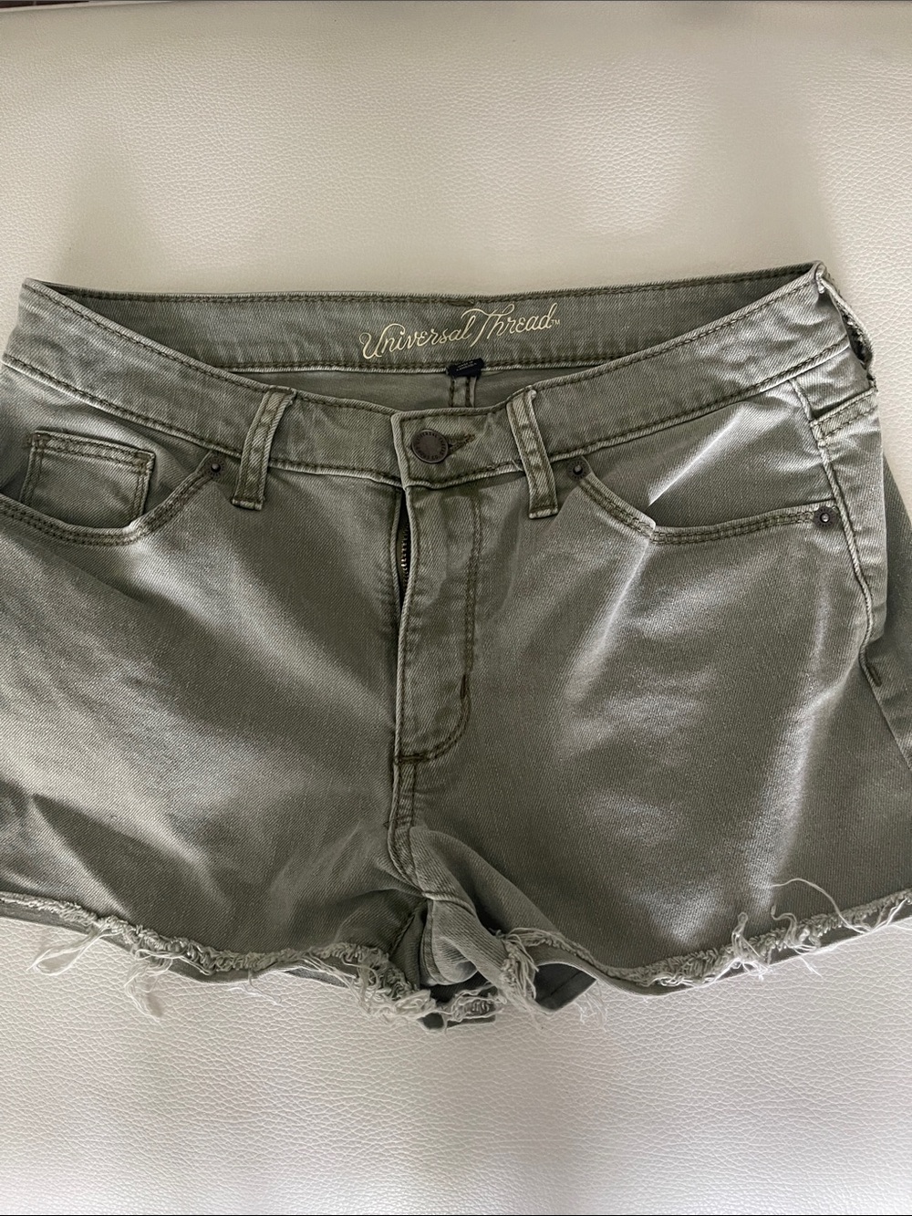 Universal Thread Olive Utility Frayed Hem Jean Shorts